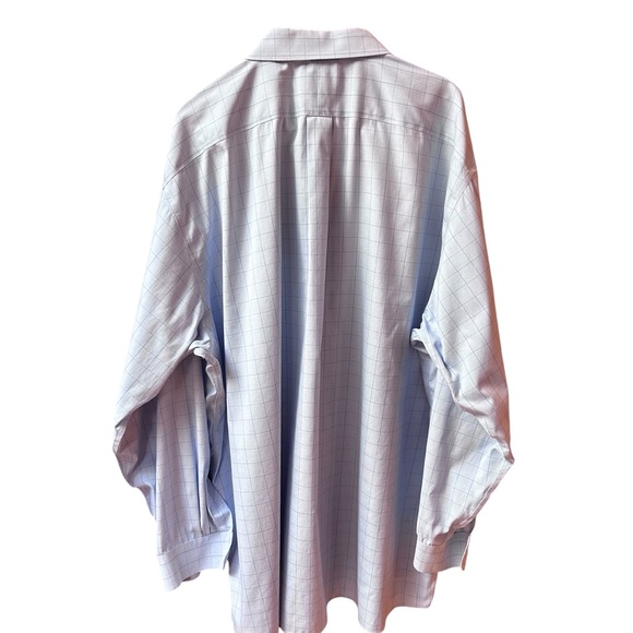 Jos A Bank Travelers Traditional Fit Blue Plaid Long Sleeve Shirt 19/36 - Picture 5 of 8